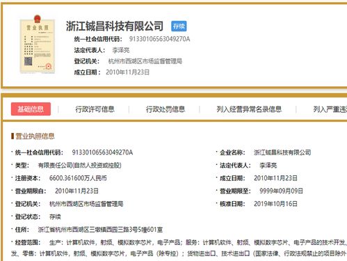 和而泰子公司鋮昌科技最新核準經營范圍一覽